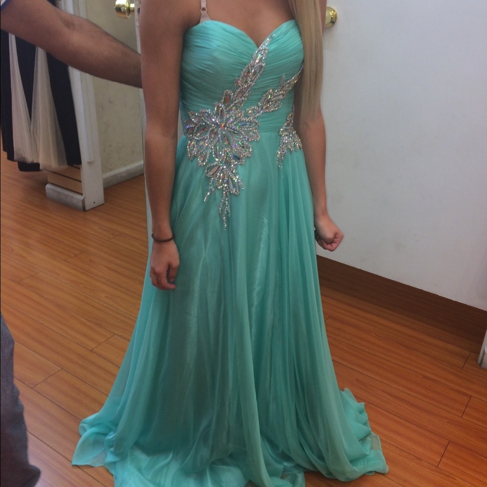 Teal prom dress size 4